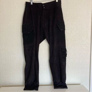 tribe kelley black drop crotch cargo joggers